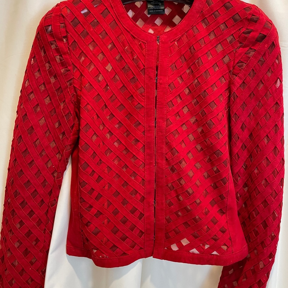 MK GRAYSE red Leather Jacket XS